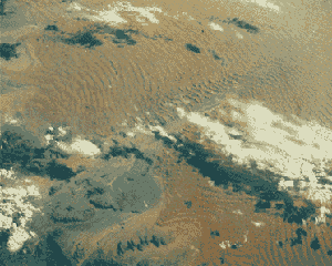 Crescent-shaped dunes in Namib, 
Africa