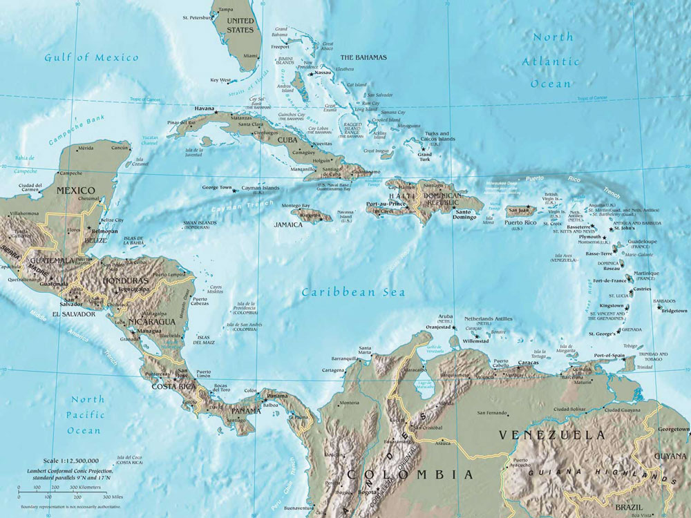 Mapas do Caribe Ache Tudo e Região