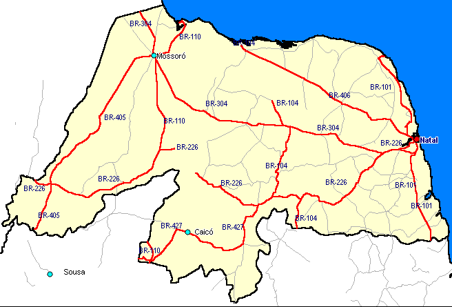 Mapas Do Rio Grande Do Norte Rn Ache Tudo E Regiao