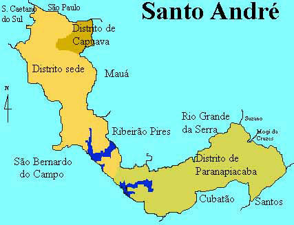 Resultado de imagem para mapa de santo andre bairros